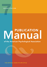 Cover of Publication Manual of the American Psychological Association, Seventh Edition (medium)