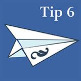 Paper airplane with APA Style logo and "Tip 6" text on a blue background