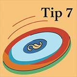 Orange background with a colorful spinning flying disc with "Tip 7" text and the APA Style logo, representing teaching or learning advice.