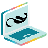 Illustration of a laptop with the APA Style logo on the screen