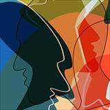 abstract drawing of colorful silhouettes of heads