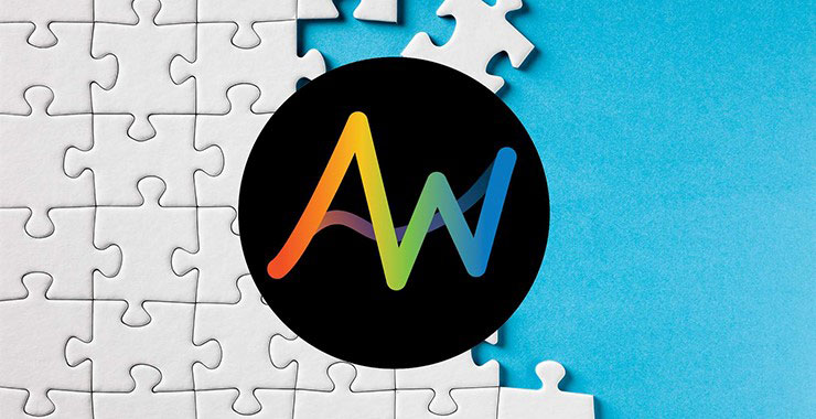 Academic Writer logo with puzzle pieces on a blue background
