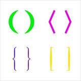 colorful illustration of parentheses and brackets