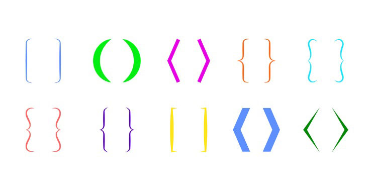 colorful illustration of parentheses and brackets