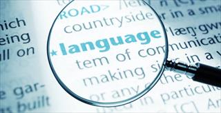 Definition of the word—language, close-up shot from a dictionary