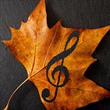 music symbol on a leaf
