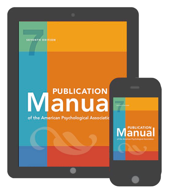 APA Publication Manual displayed on tablet and mobile phone