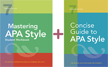 covers of Mastering APA Style Student Workbook and Concise Guide to APA Style