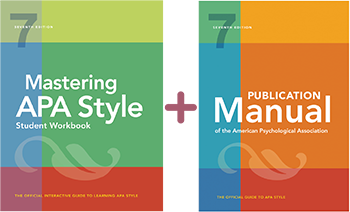 covers of Mastering APA Style Student Workbook and Publication Manual of the American Psychological Association, 7th Edition