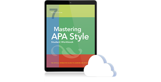 Mastering APA Style Student Workbook cover on tablet device