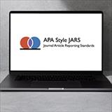 Gray background with a laptop with JARS logo and text APA Style JARS Journal Article Reporting Standards