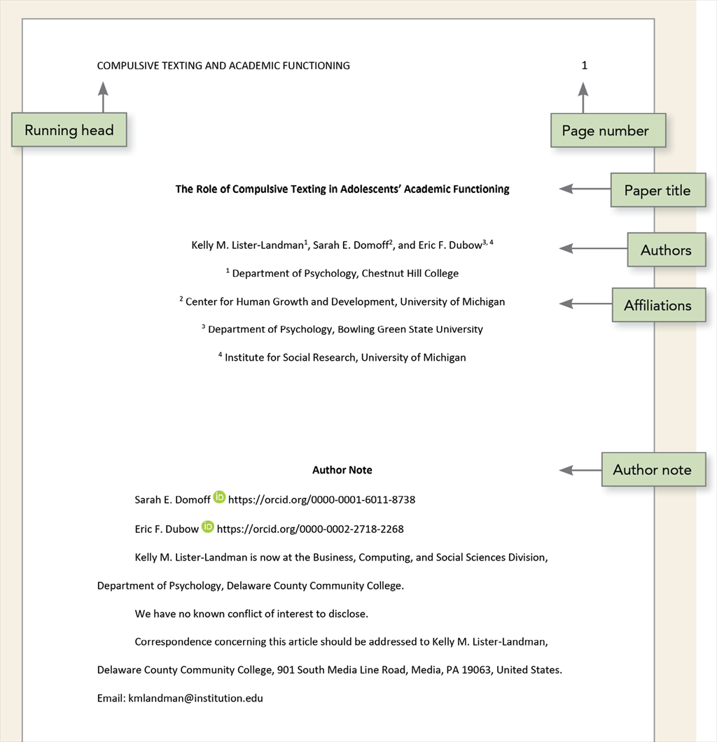 diagram of a professional title page