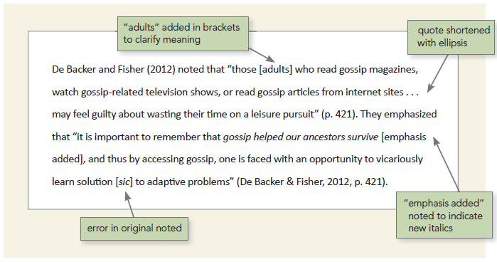 APA Direct Quotes ~ Understanding & Usage