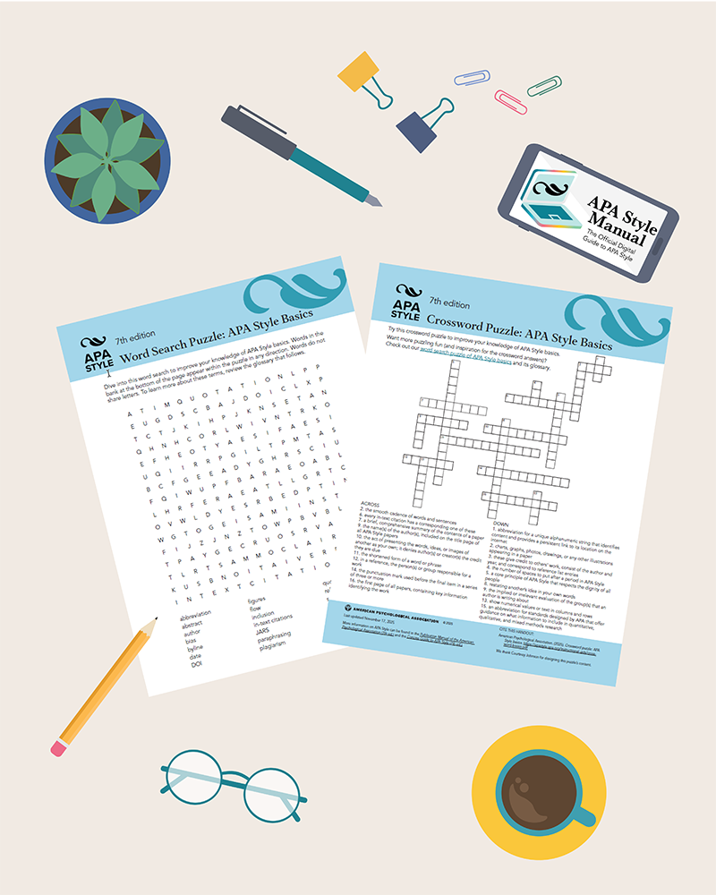 Integrate free APA Style puzzles and word searches into your teaching
