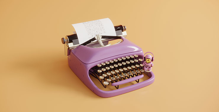 AI Chatbot concept with typewriter